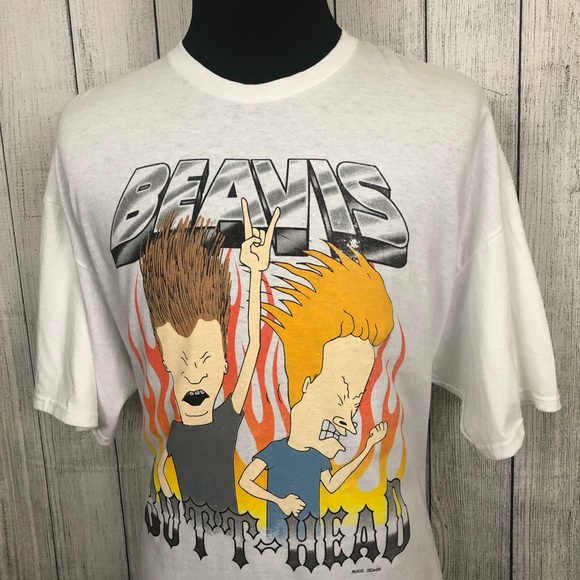 Beavis & Butthead Other - Beavis and Butthead 3XL White Graphic T-Shirt